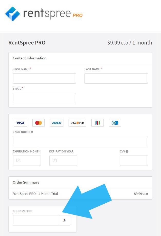 How to apply a RentSpree PRO coupon code